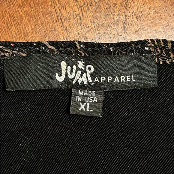 Jump Apparel Women's Black & Bronze  Metallic Sparkle Tank Size XL - Picture 6 of 6